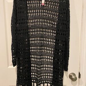 No Boundaries Chic Black Crochet Cardigan